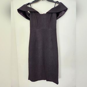 NWOT - Bardot Off-The-Shoulder Black Snake Print Dress - XS